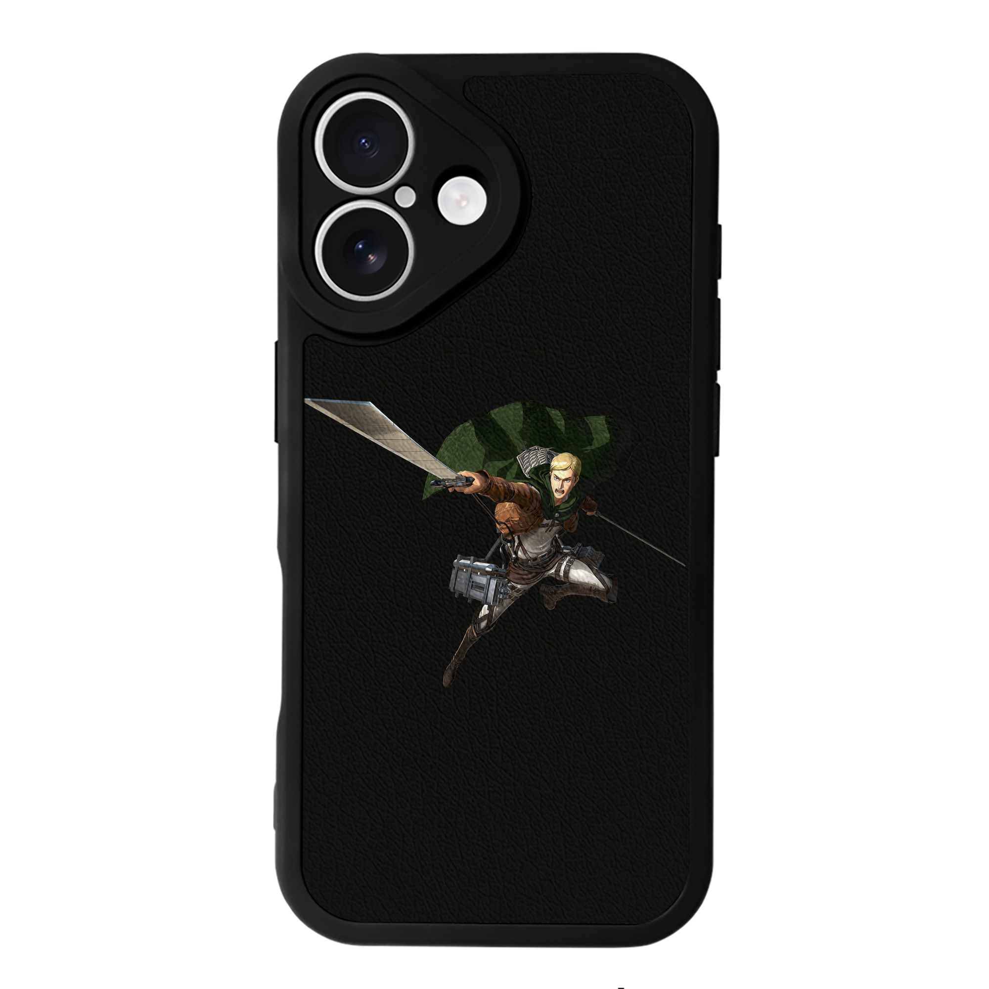 （画像用） 進撃の巨人 エルヴィン・スミス Attack on Titan Erwin Smith 【iPhone 16シリーズ対応】シリコンスマホケース（レザー調） 材質：シリコン